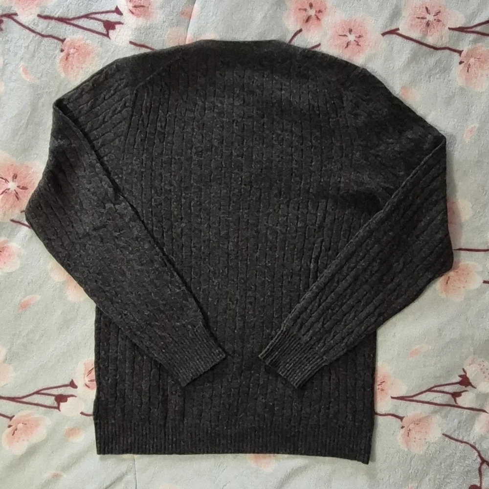 J. Crew Charcoal Cable Knit Sweater